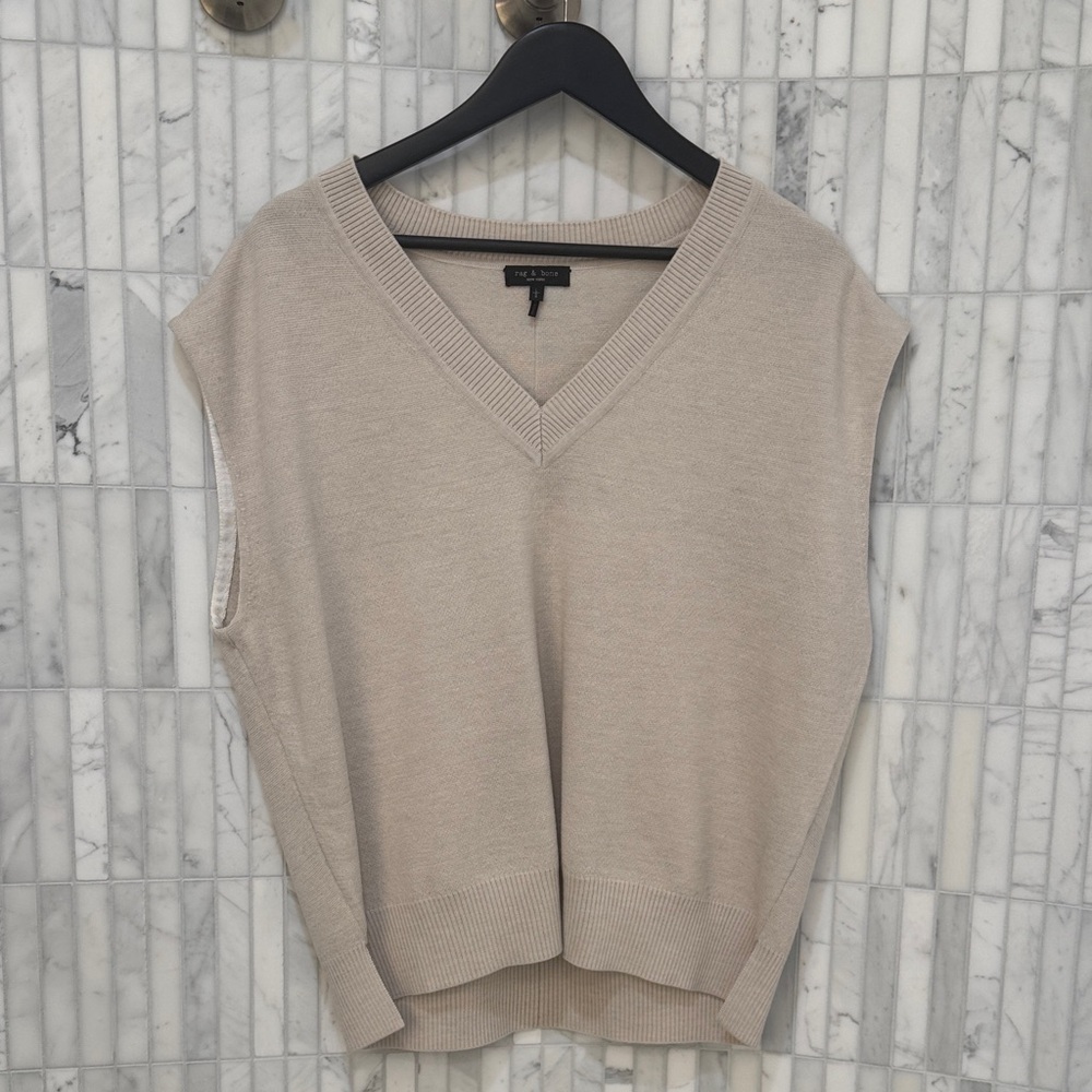 rag & bone Merino Wool V-Neck Sweater Vest